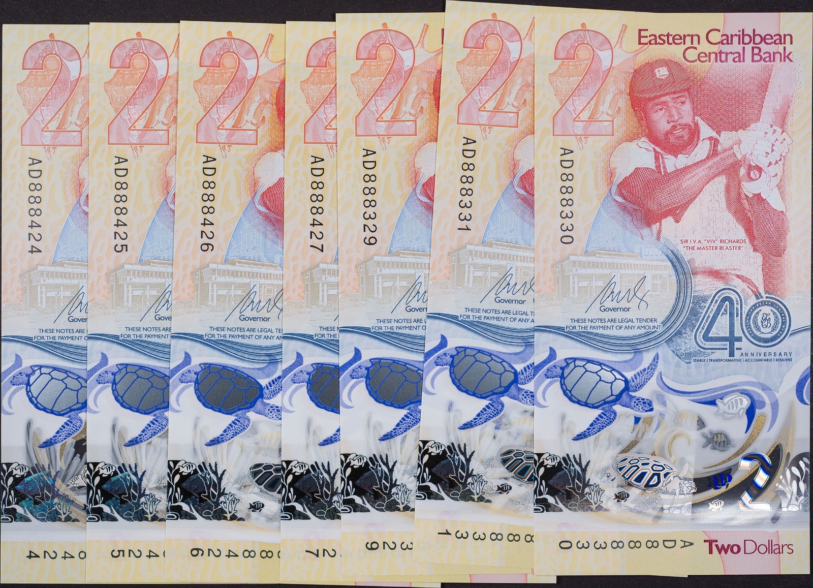 Group of 2024 Eastern Caribbean Central Bank Notes