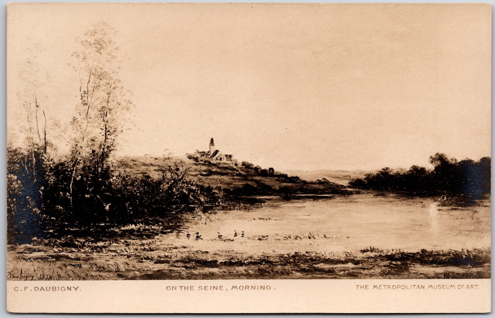 C. F. Daubigny On The Seine Morning Metropolitan Museum Of Art Postcard