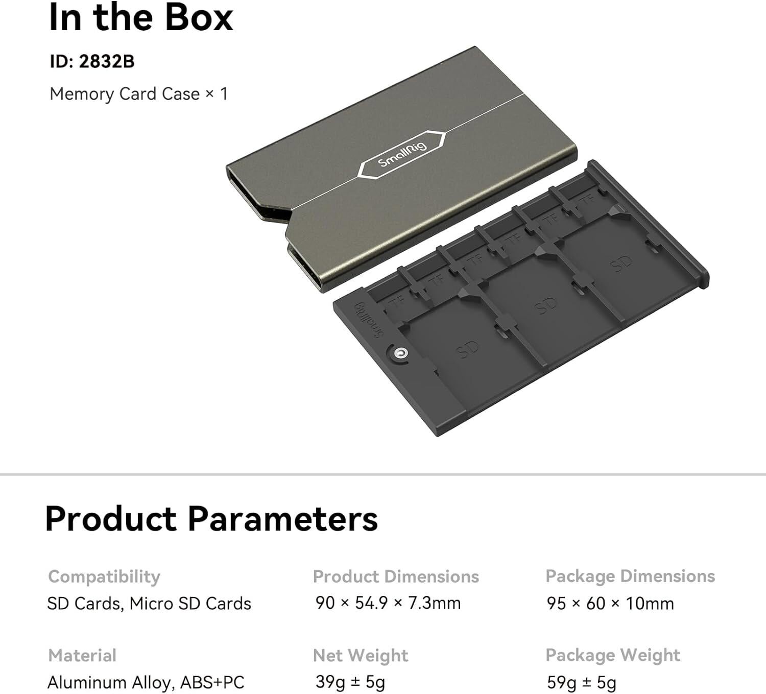 SmallRig Memory Card Case Holder Storage for SD / Micro SD / SIM Cards