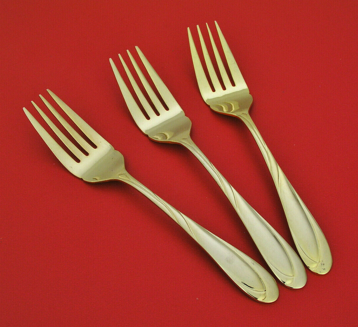 (3) FARBERWARE NICOLE GOLD - 6 5/8" SALAD FORKS