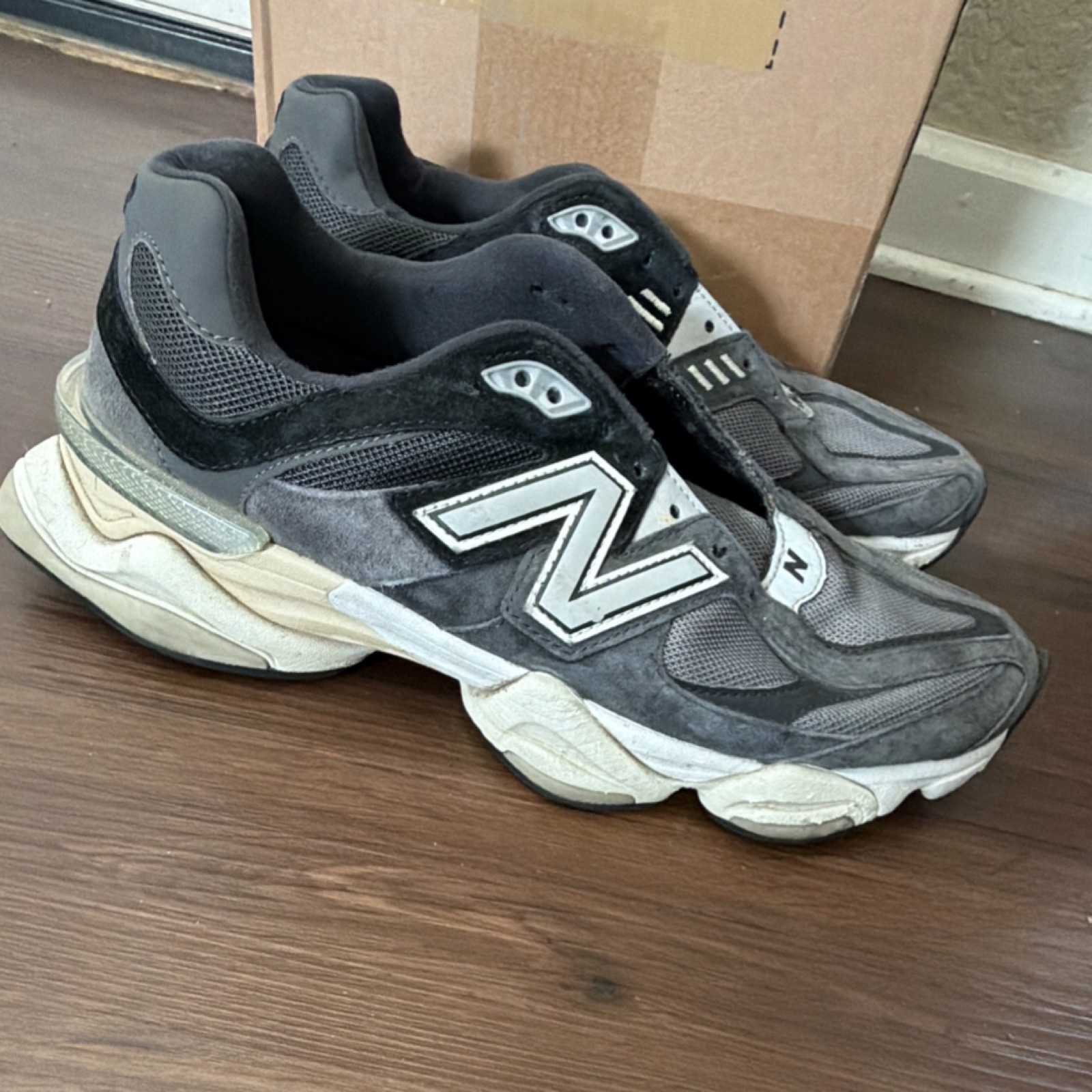 New Balance ABZORB Men's Running Shoes Gray Black Mesh Suede Low Top