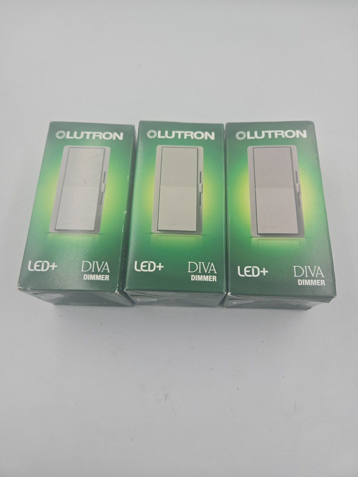 LUTRON LED+ 150W Diva Dimmer Switch, Gray, DVCL-153PR, Lot Of 3
