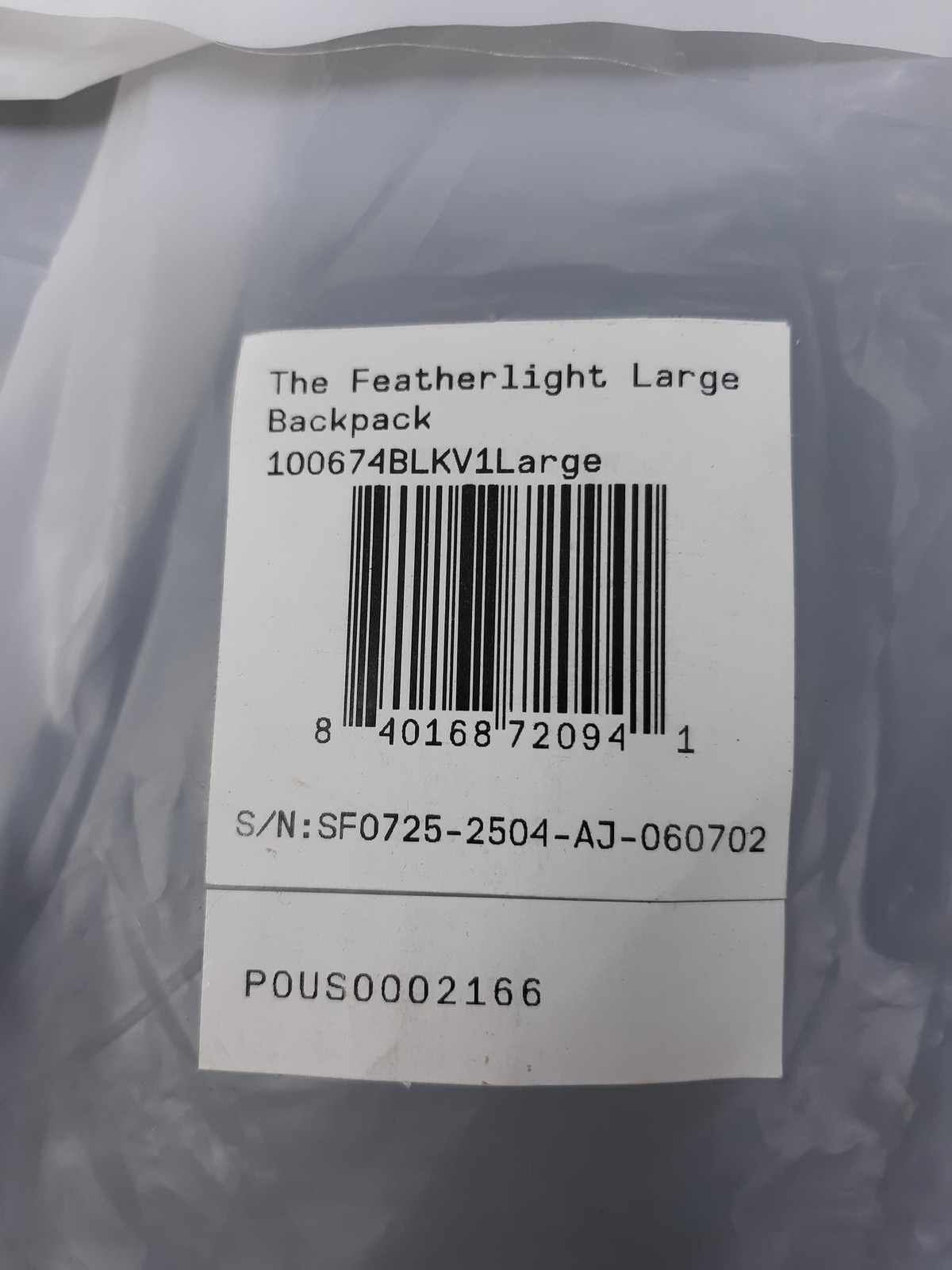 Away The Featherlight Large Backpack Black 1000674BLKV1Large