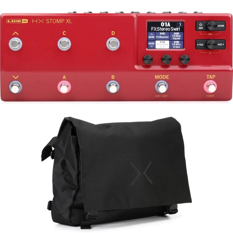 Line 6 HX Stomp XL Guitar Multi-effects Floor Processor and Messenger Bag -