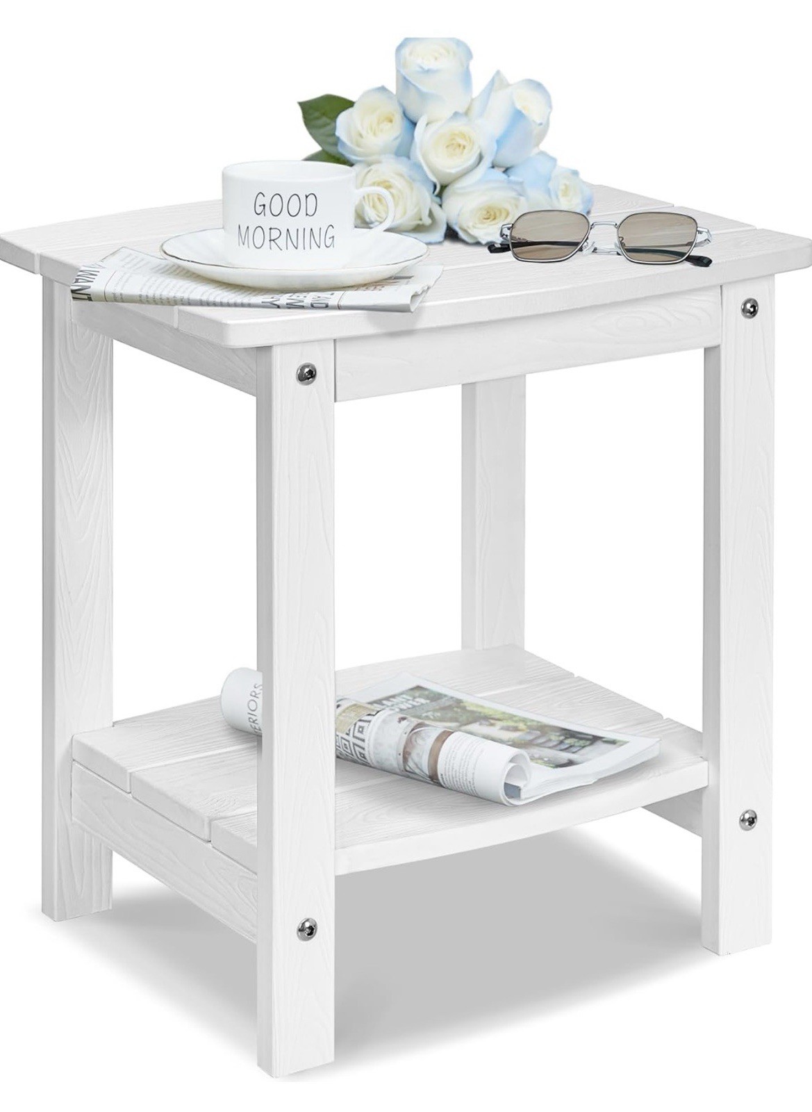 Y&M Outdoor Side Table, HIPS Adirondack Small Single Table, Waterproof Square ou