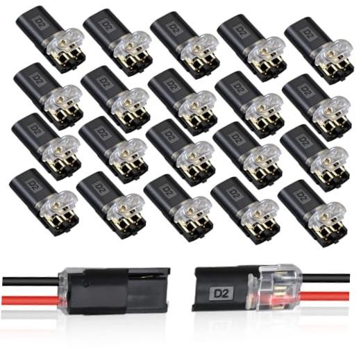 20PCS Double Wire Plug in Connector,Pluggable Low Voltage Wire Connector with