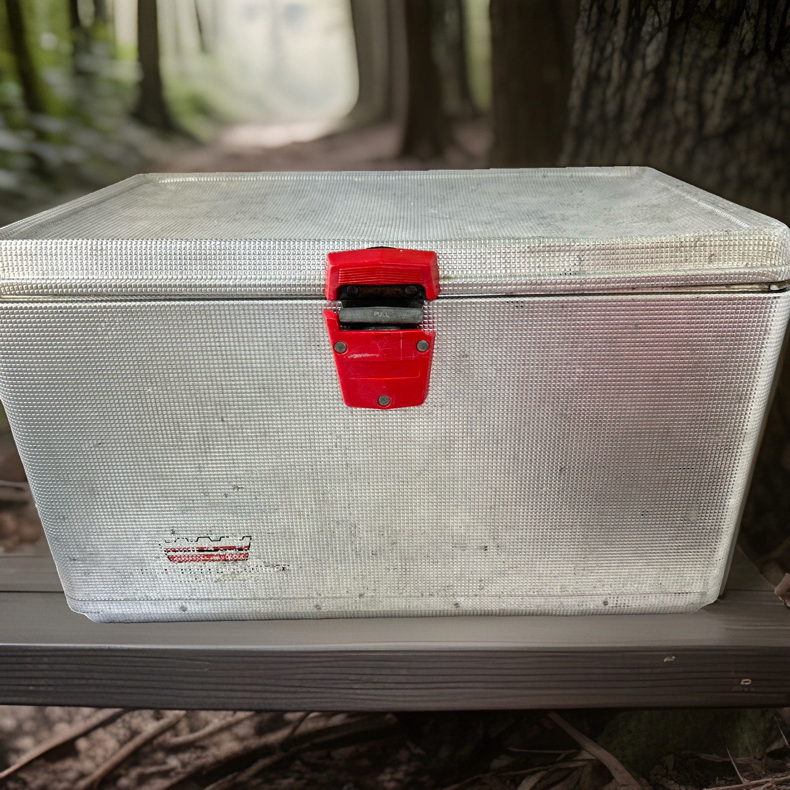 VTG Hamilton Skotch Cold Flyte Cooler 22"x13"x13" Metal Ice Chest MCM 1950s Read
