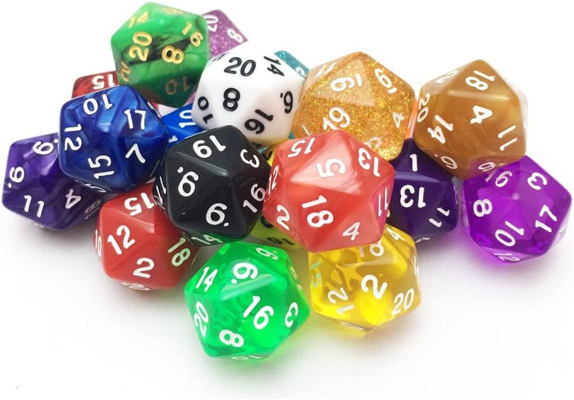 10-Pack 20 Sided Dice D20 Polyhedral Dice for DND RPG MTG Table Game (Color 1)