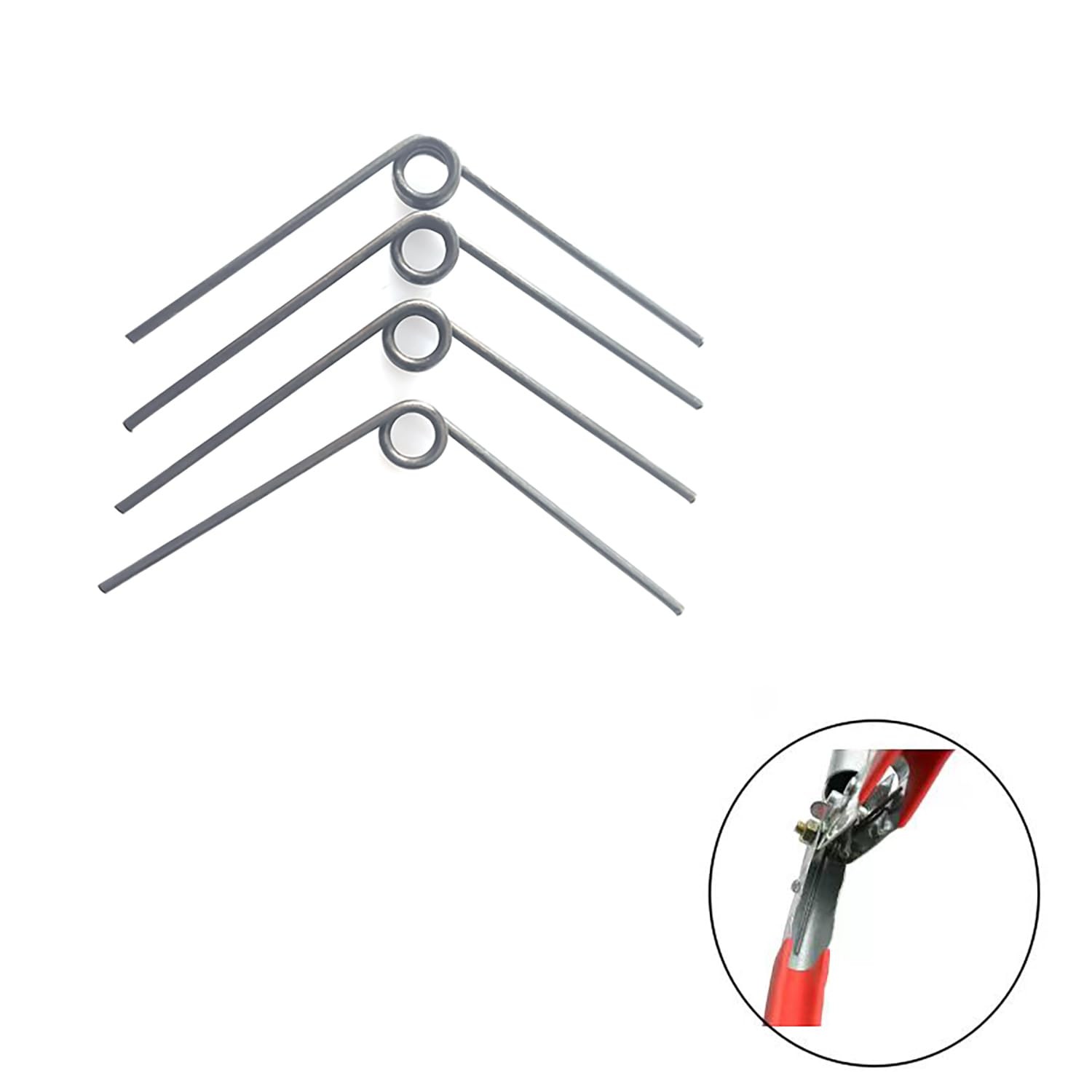 4 Pack Torsion Spring Hand Pruner Replacement Springs V 7mm x 57mm, Silver