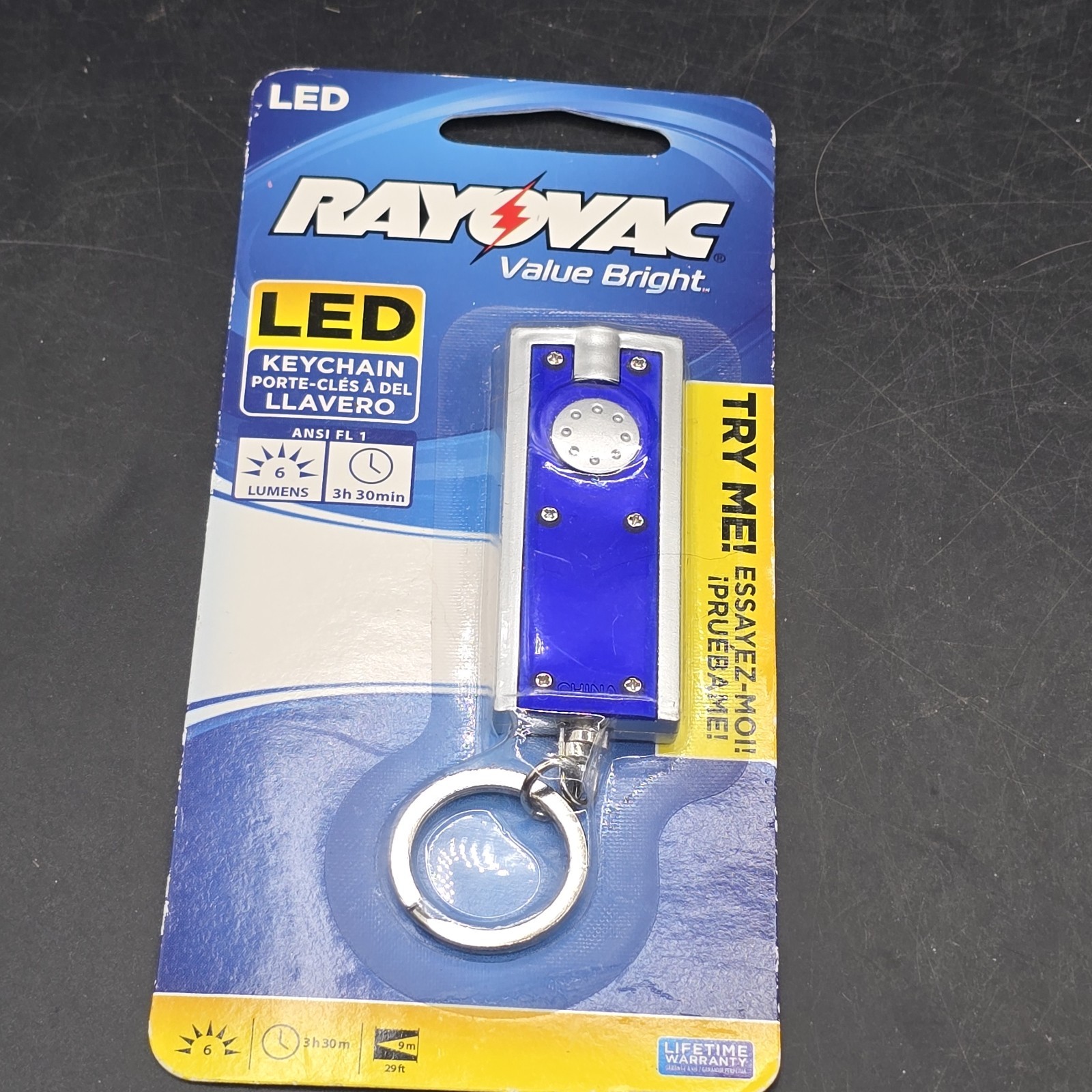 RAYOVAC Keychain Value BrightLED Flashlight Light Blue New Sealed