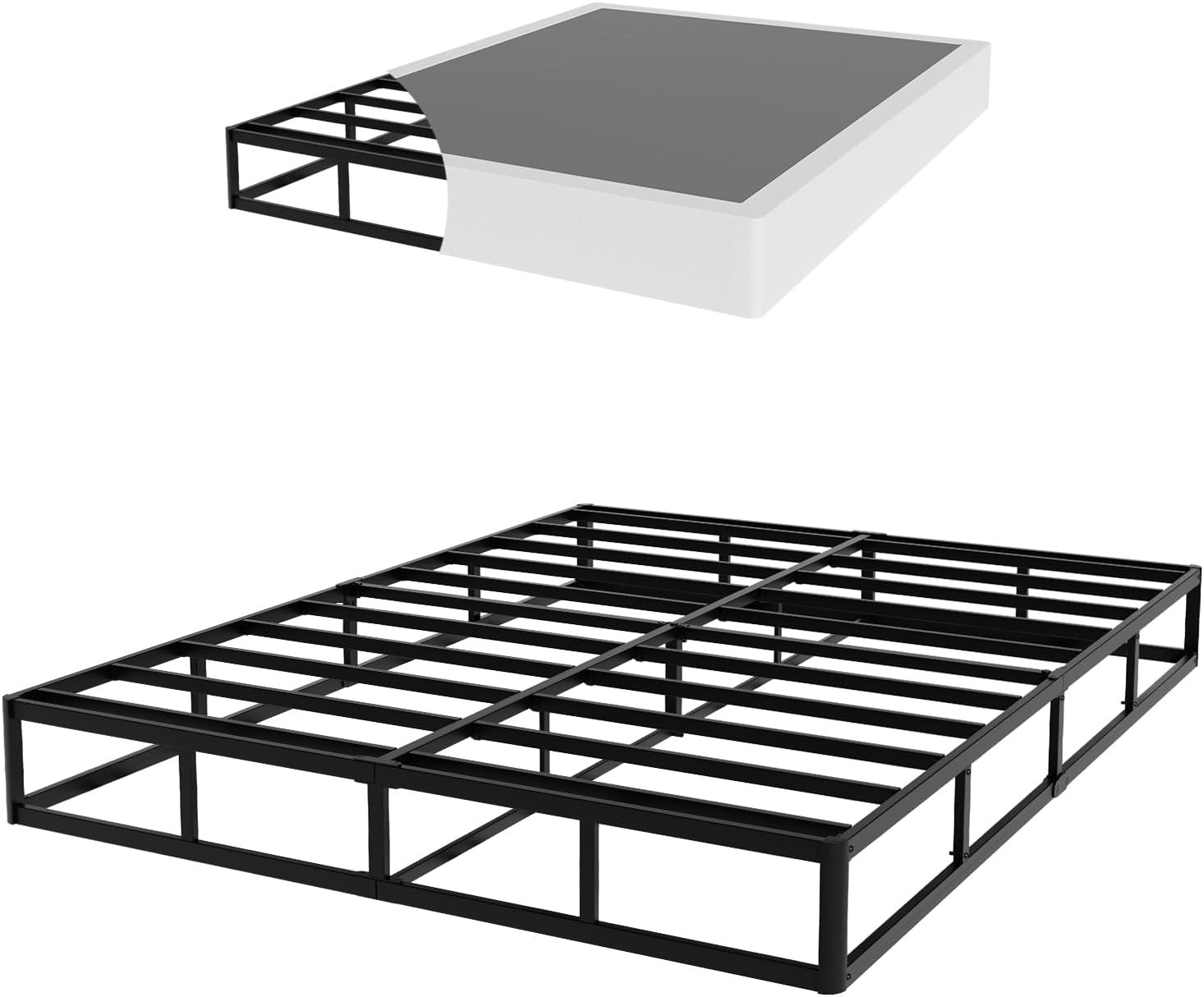 Queen Size Box Spring, 9 Inch Height-Profile Box Springs with Washable Cover, He