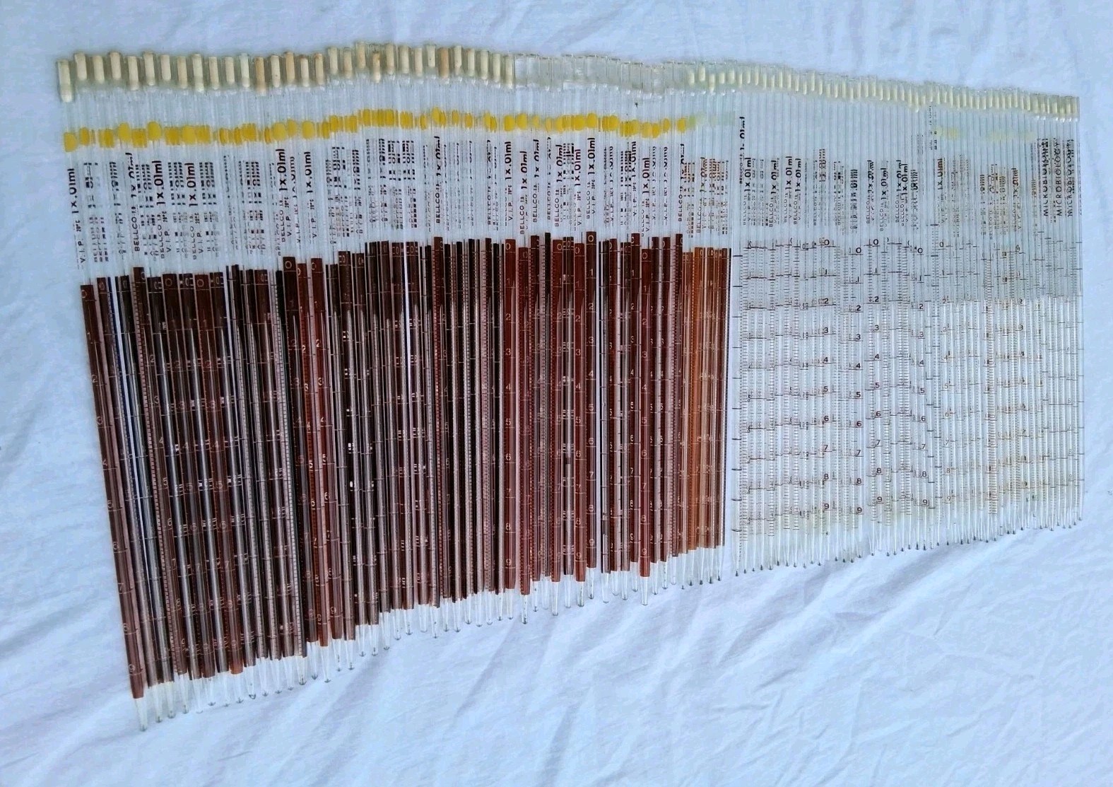 LOT of 99 BELLCO VIP GLASS PIPETTE Serological Pipette 1 x.01ml
