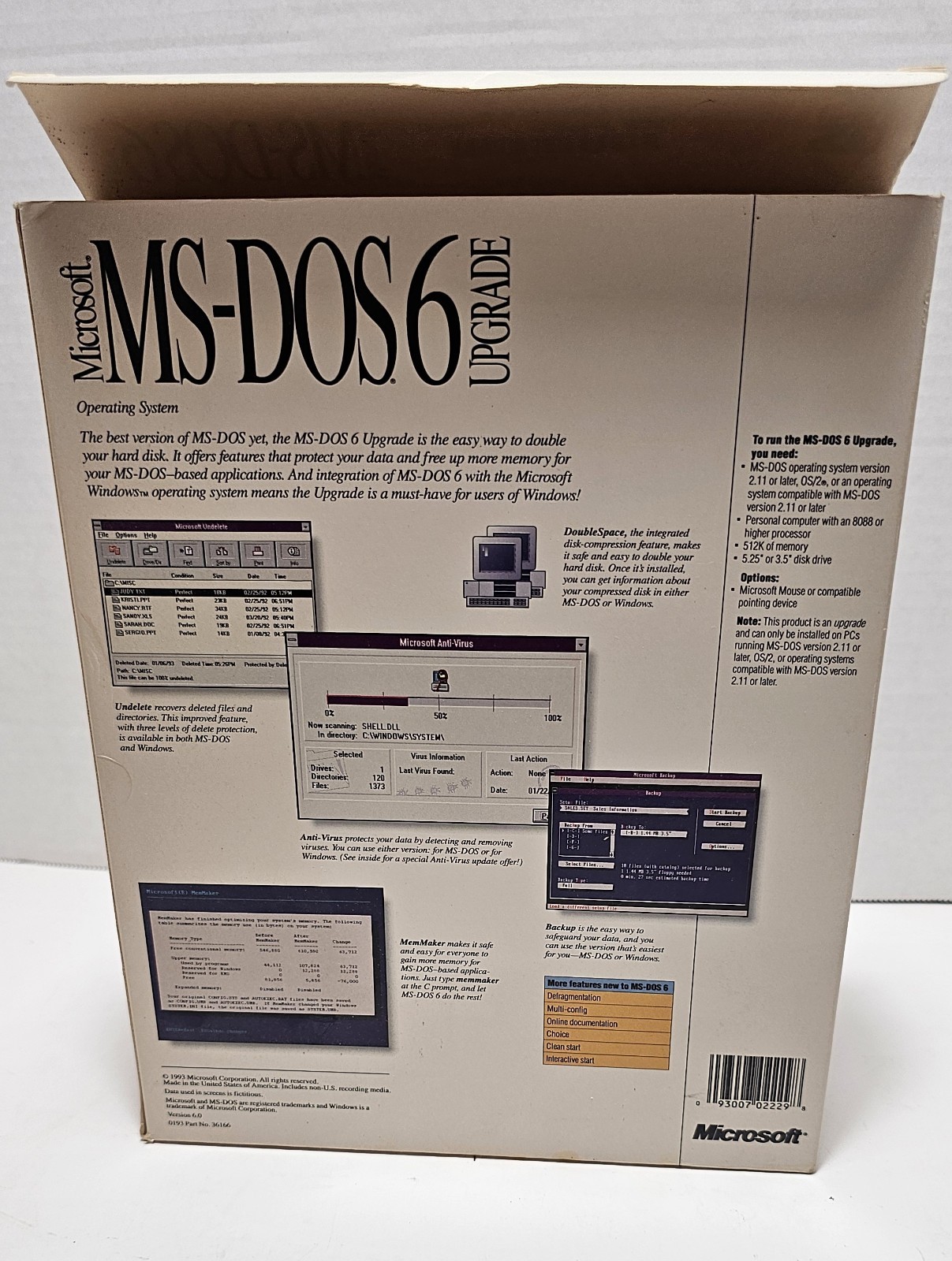 Vintage Microsoft MS DOS 6 Upgrade 3.5" Disks Operating System