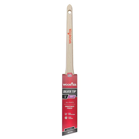 Wooster 5224-1 1" Angle Sash Soft, Silver Ct Polyester Bristle, Paint Brush,