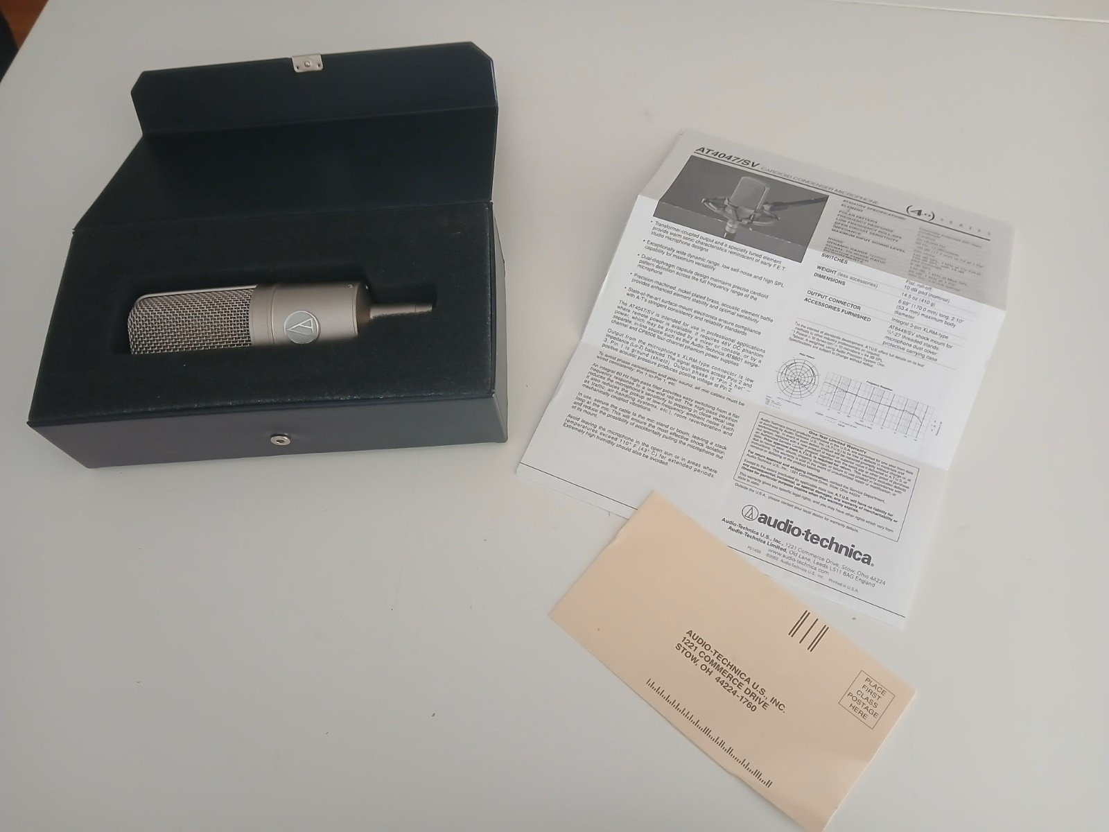Audio-Technica AT4047/SV Cardioid Studio Condenser Microphone - NO shockmount