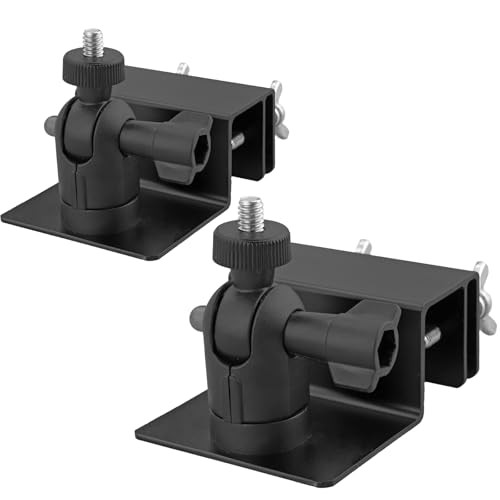 2-Pack Adjustable Gutter Mounts for Solar Panels & Security Cameras, Black