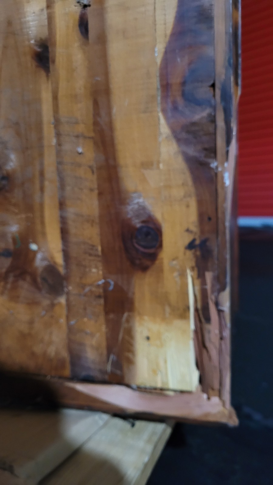 Farley & Loetscher MFG. Co. Cedar Chest, Damaged front bottom, missing feet