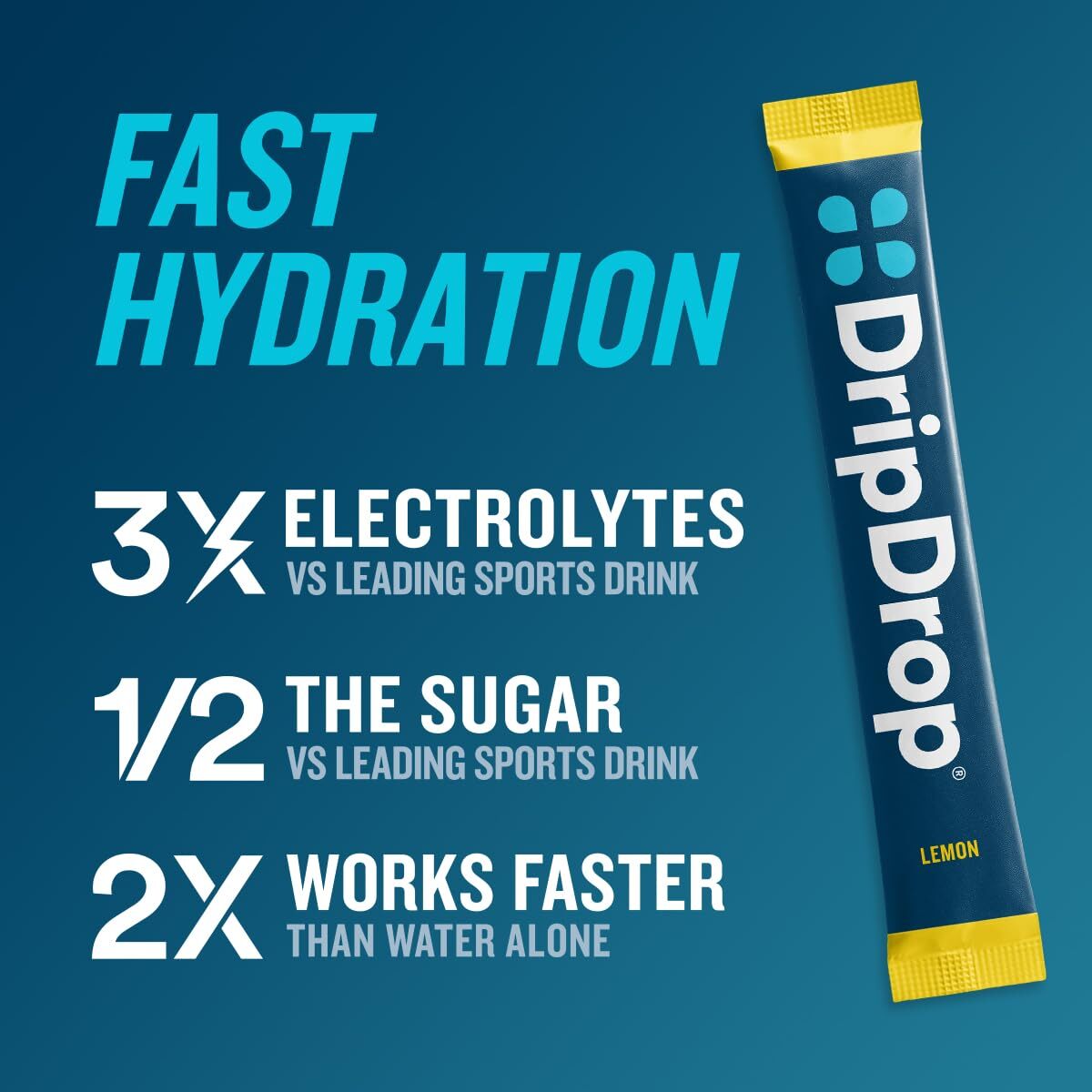 DripDrop Electrolyte Powder 16 Pack Travel Hydration Drink Mix 3X Electrolytes