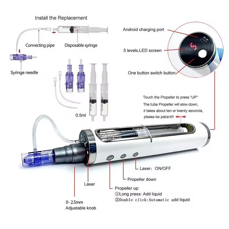 Micro Pen Wrinkle Removal Skin Rejuvenation Machine 9/12/24/36/42 Pins Anti-Age