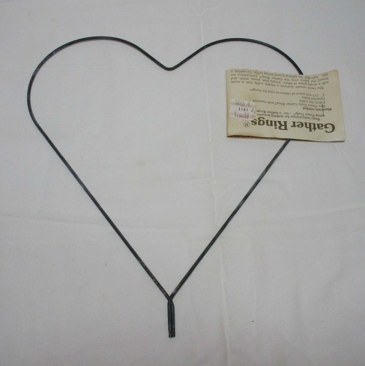 Vintage Metal Embroidery Heart Shaped 10" Hoop and Gather Ring New With Tags