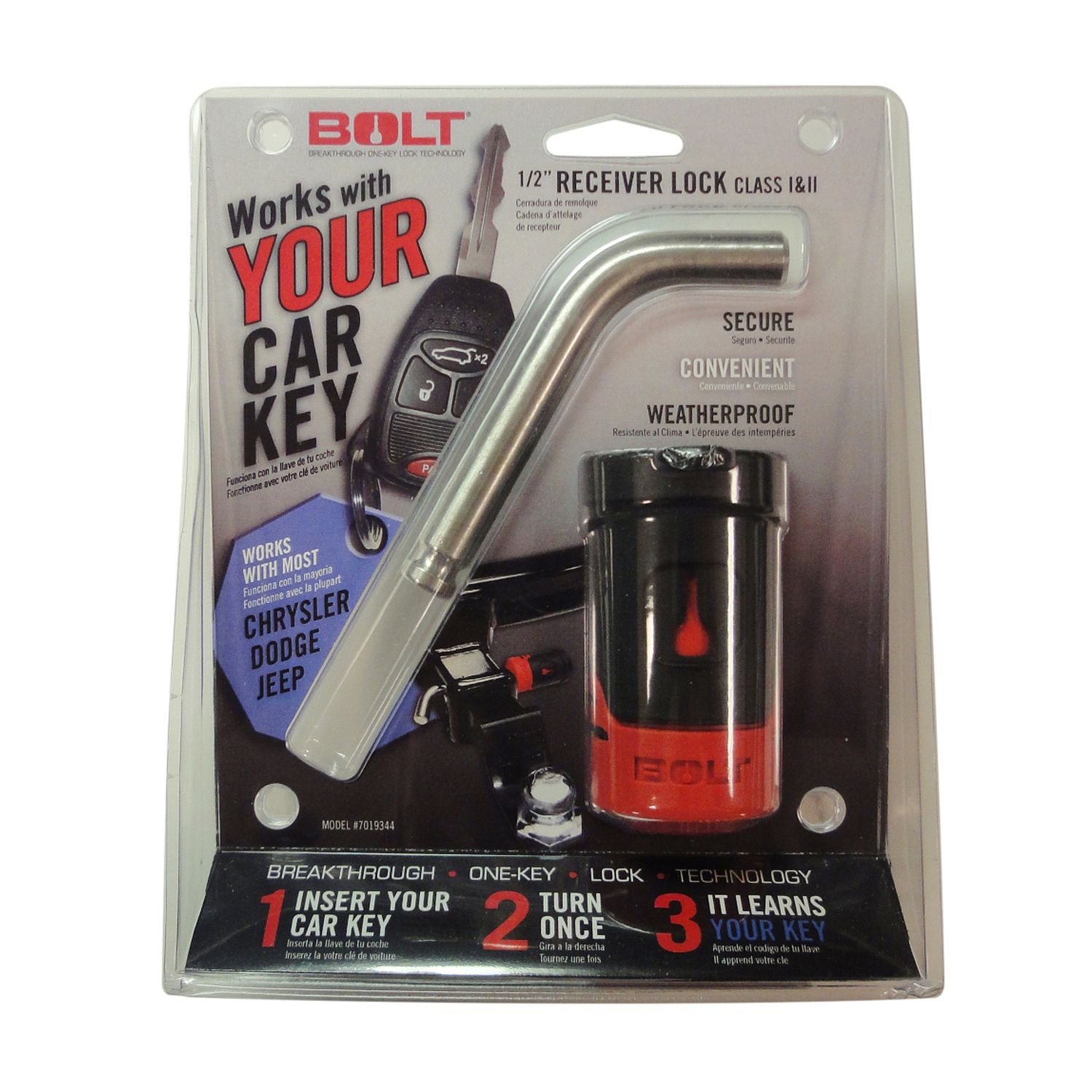 Bolt 7019344 1/2In. Receiver Lock Chrysler/Dodge/Jeep