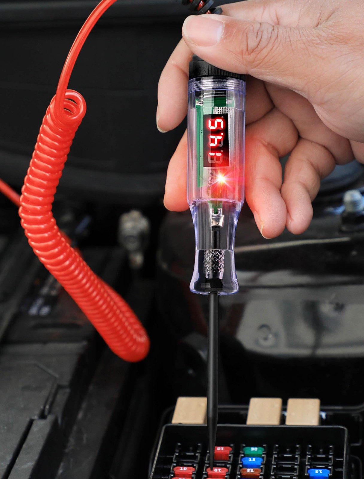 Test Light Automotive 5-90V Digital LED Light Tester with Voltage Display