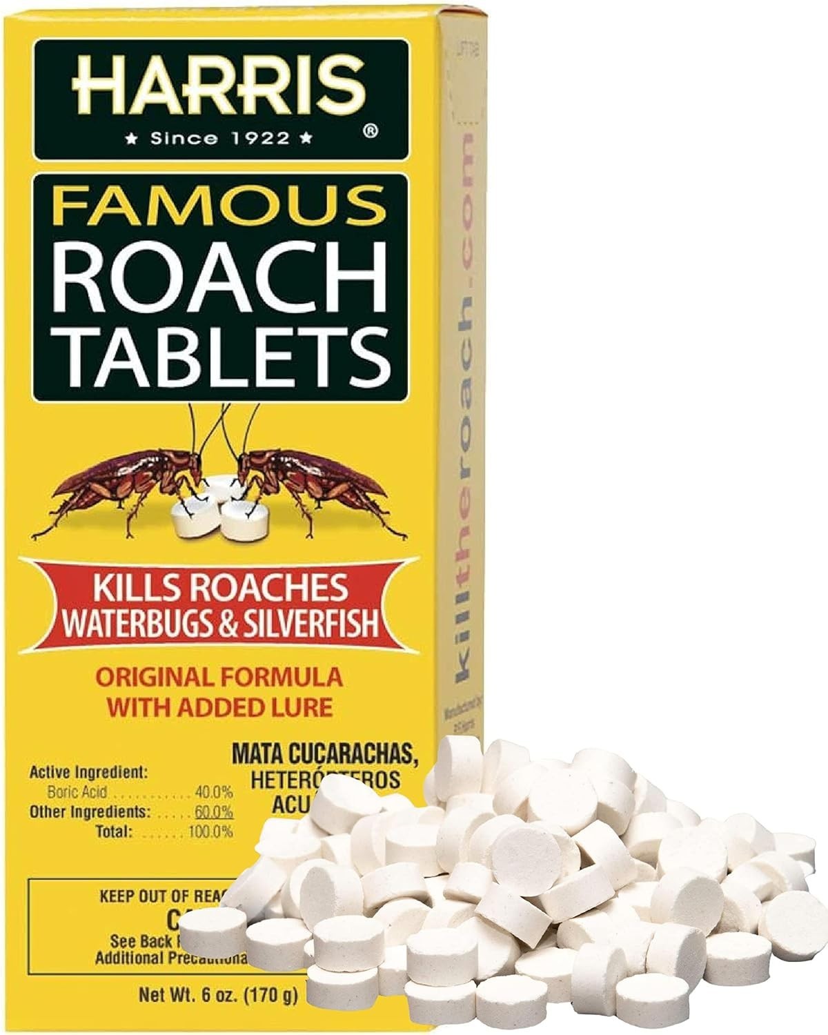 Harris Roach Tablets, Boric Acid Roach and Insects Killer with Lure, Alternative