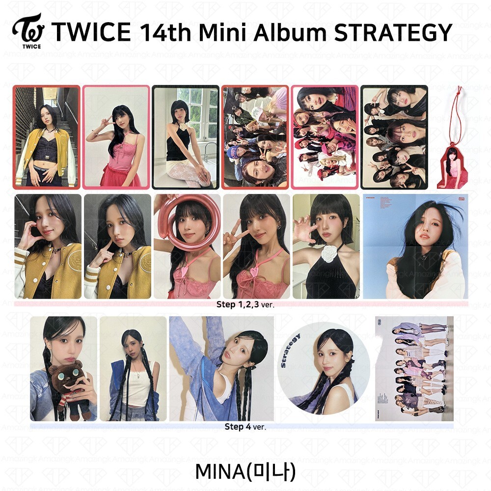 TWICE 14th Mini Album STRATEGY Step1,2,3,4 Photocard Postcard Ornament Mina