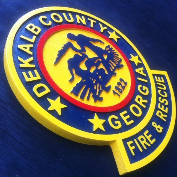Fire Department Dekalb EMS 3D routed wood award plaque patch sign Custom