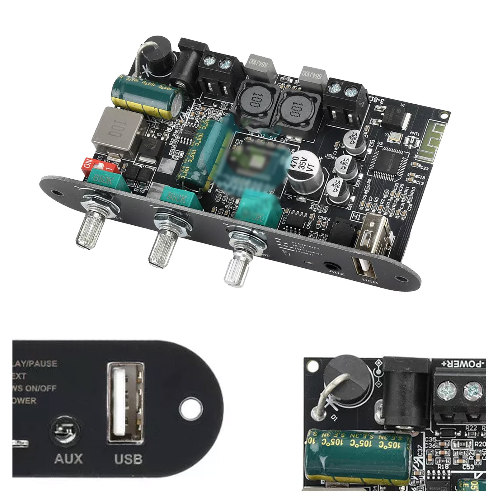 100W Mono Bluetooth Audio Power Amplifier Module Bass Treble Adjustable