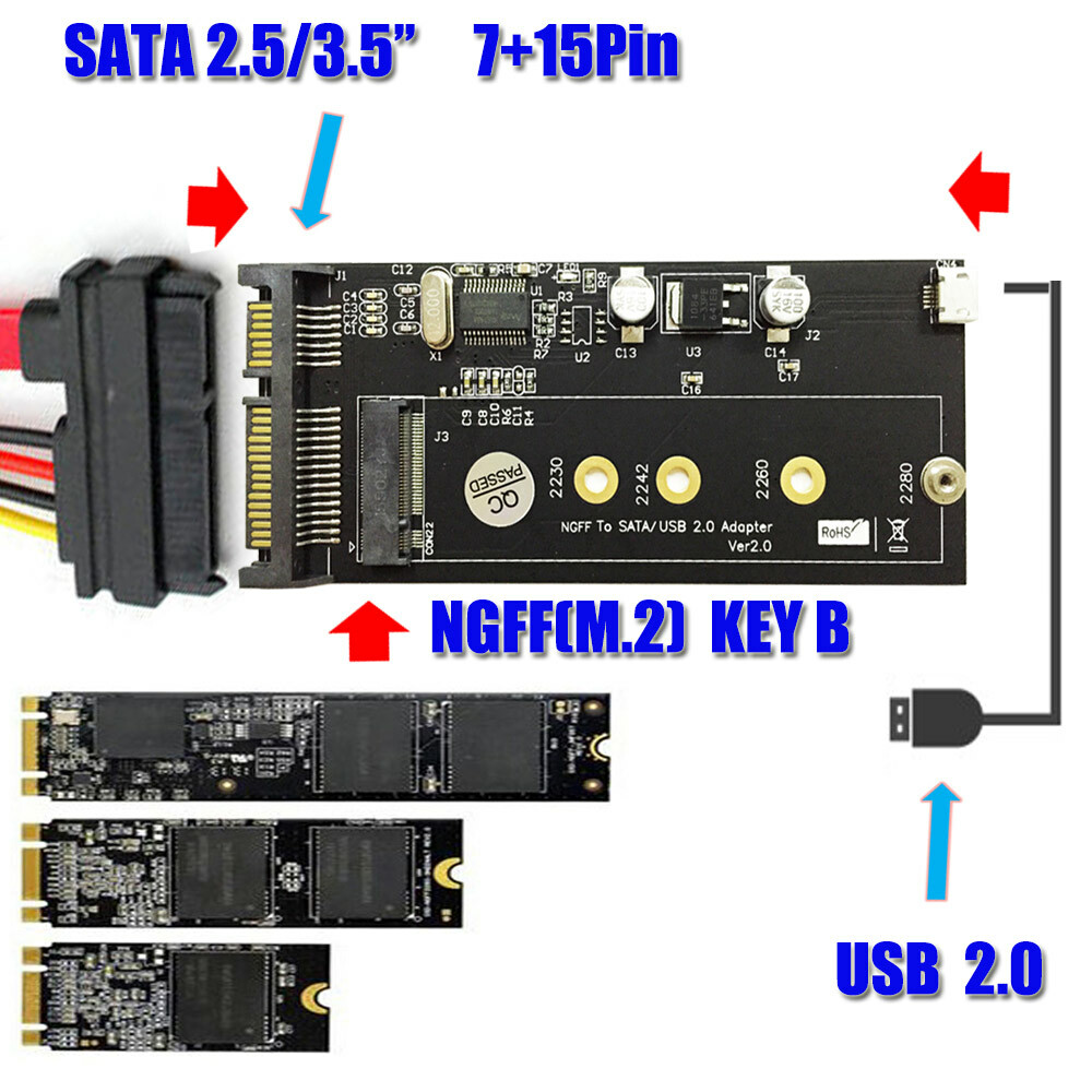 NGFF to SATA 2.5 with USB Adapter