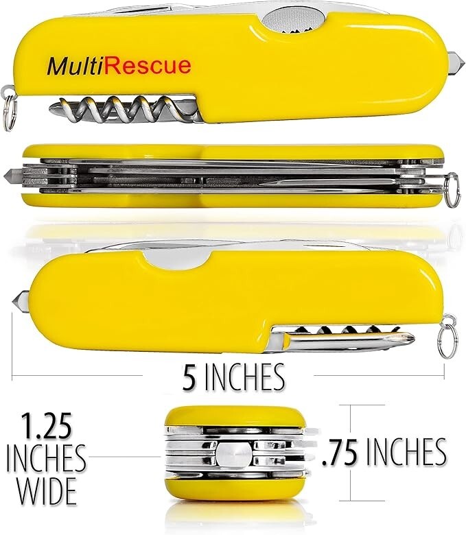 MAXAM Multi-Function Rescue Knife - Includes Seat Belt Cutter and Glass Breaker
