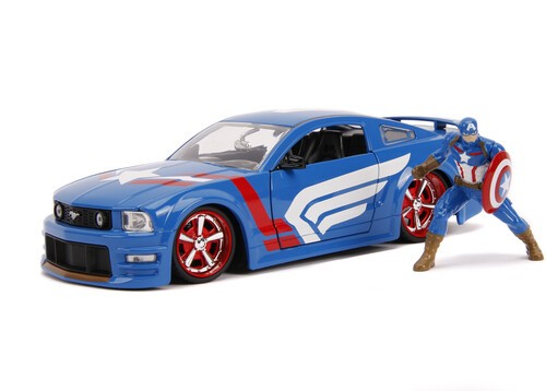 Jada Toys - 1:24 Diecast 2006 Ford Mustang GT With Captain America Figure [New T