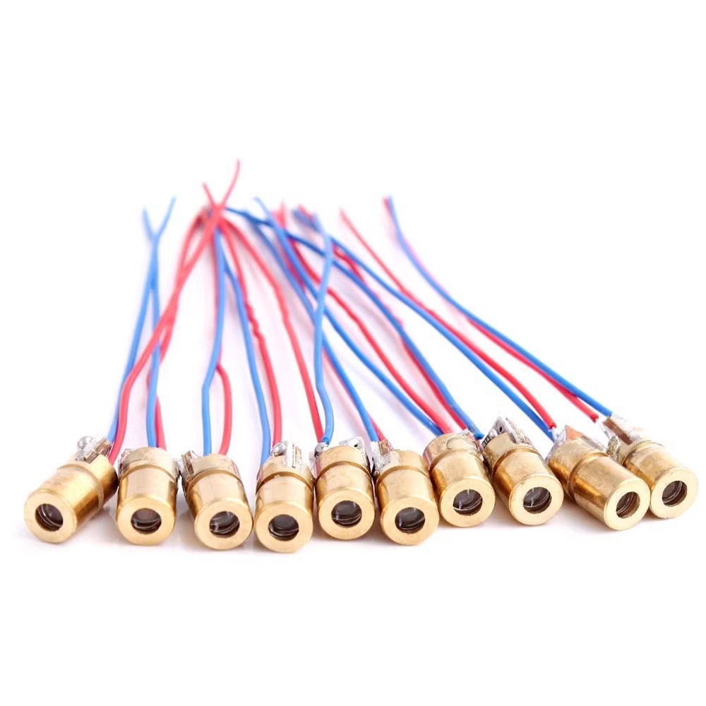 100PCS 650nm 6mm 3V 5mW Laser Dot Diode Module Red Copper Head Mini pointer ?