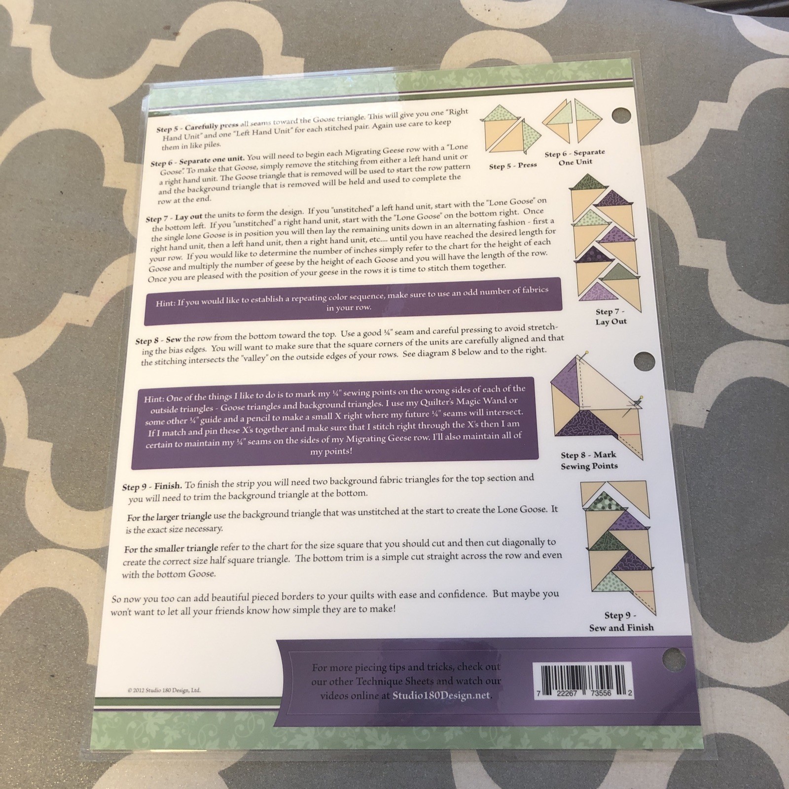 Technique Sheet For Migrating Geese Quilt Blocks By Studio 180 Design Deb Tucker