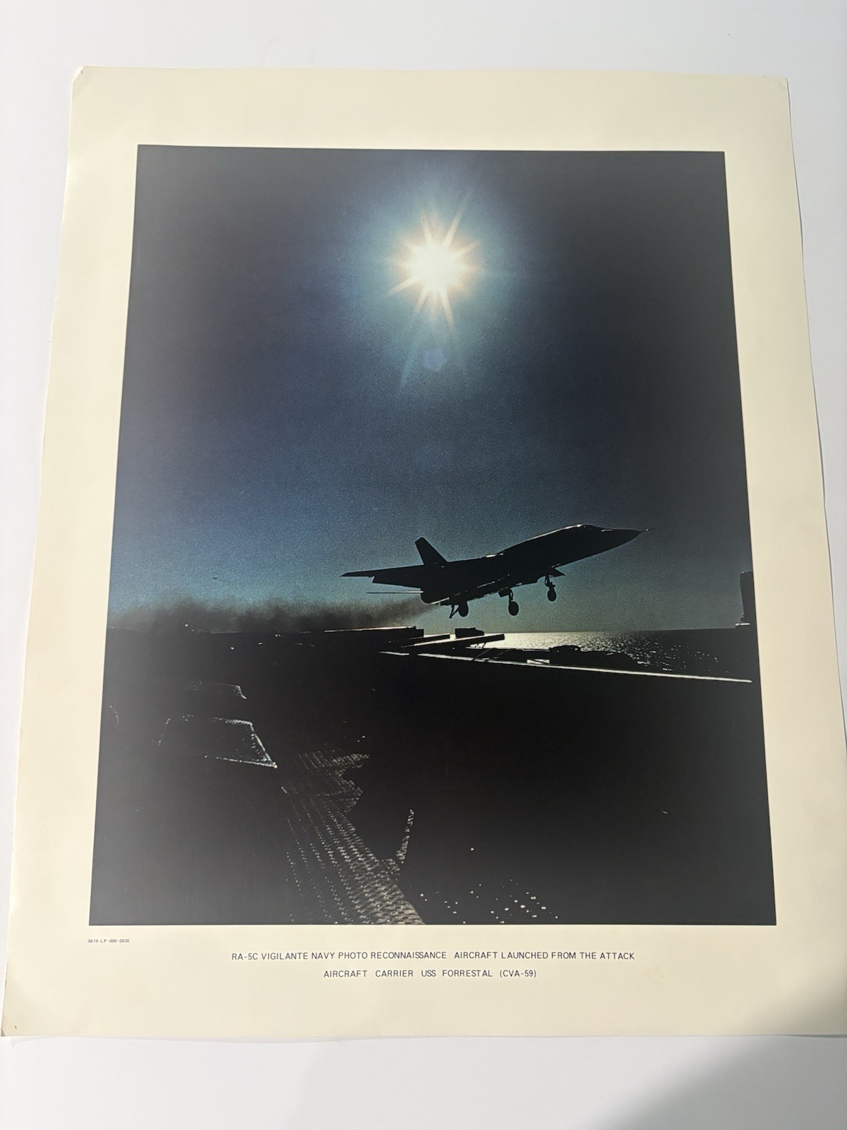 Vintage US Navy RA-5C Vigilante Lithograph Print UUS Foresstal CVA-59