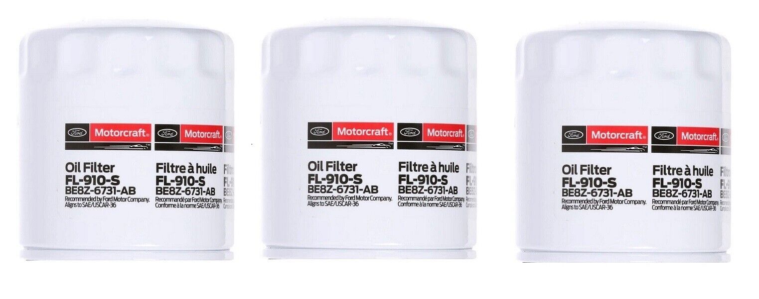 3 New Genuine Motorcraft Professional Engine Oil Filter FL-910S BE8Z-6731-AB