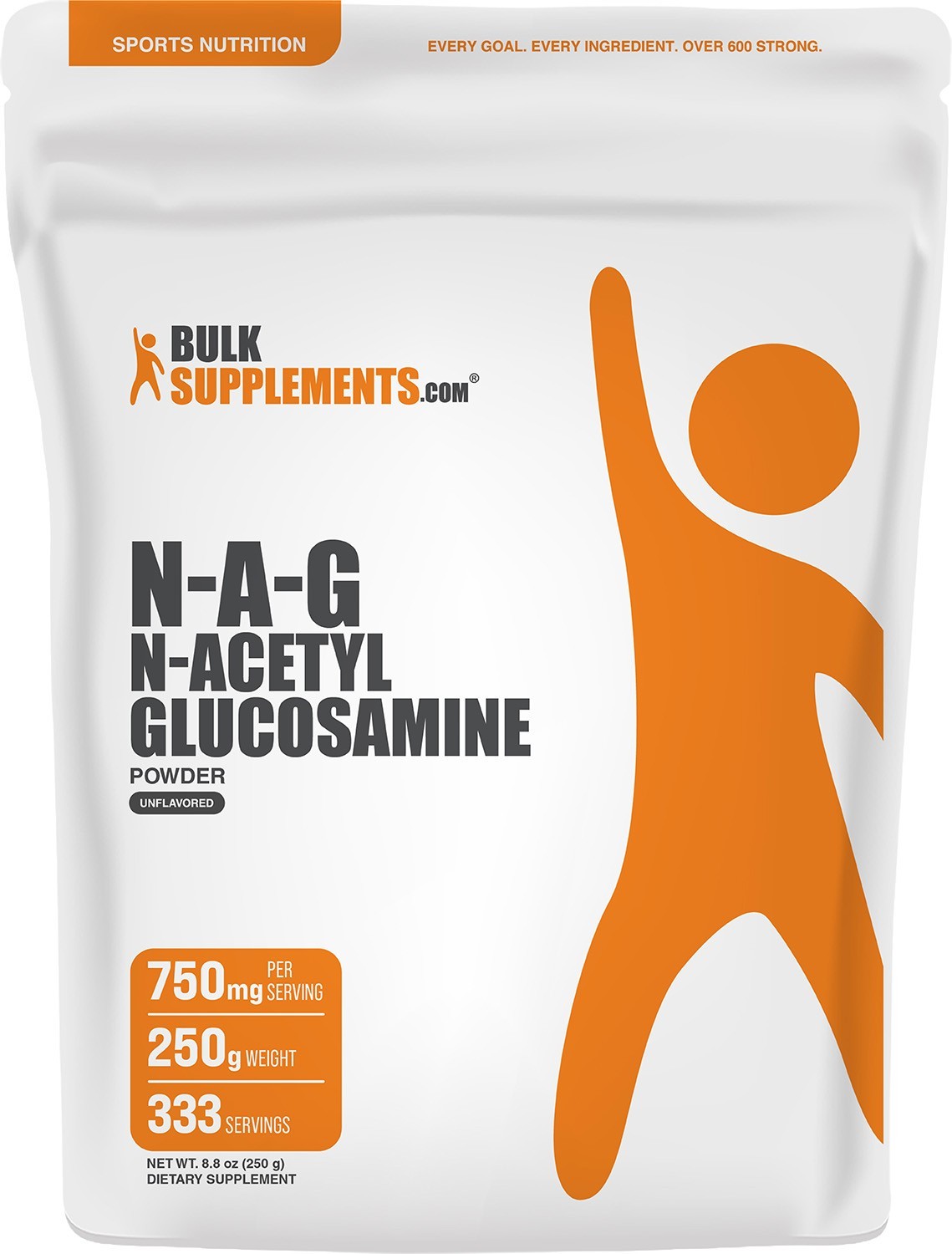 BulkSupplements N-Acetyl D-Glucosamine (NAG) Powder - 750mg per Serving