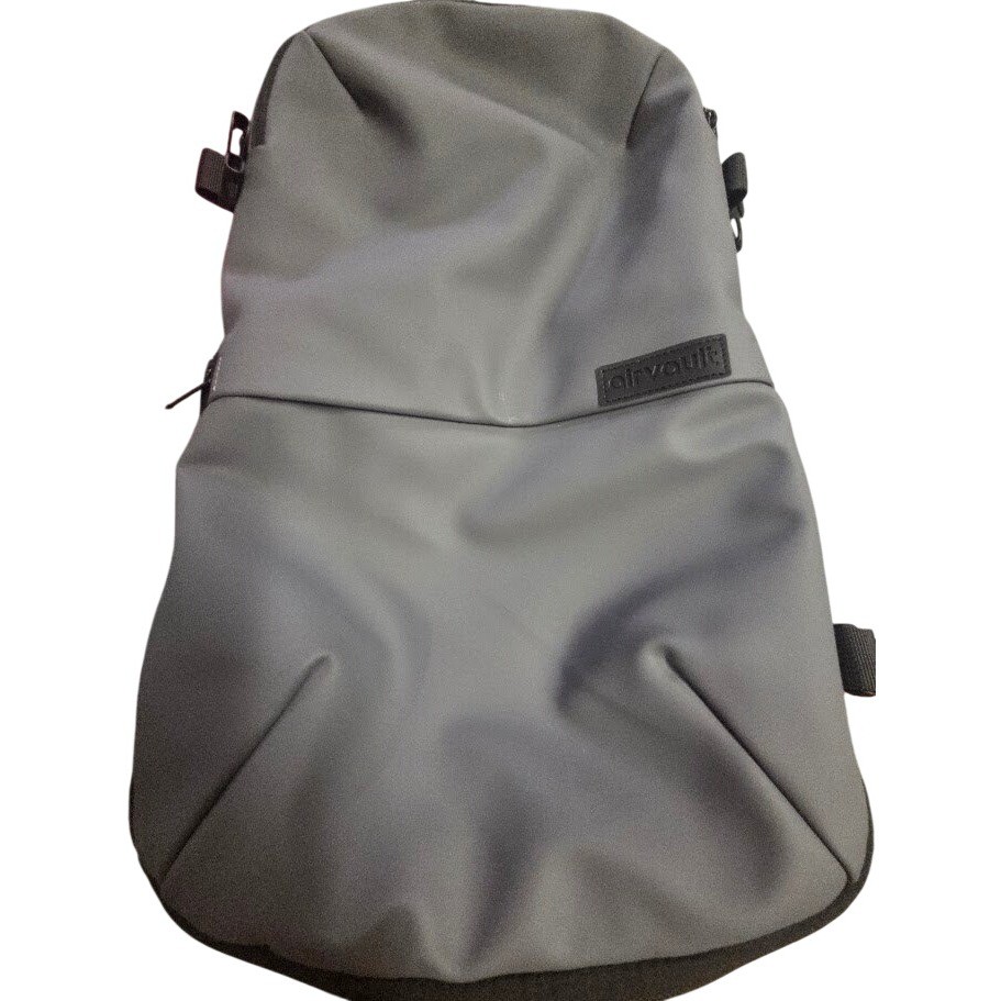 Airvault Gray Waterproof Tech Backpack Minimalist Travel Laptop Bag Mens Womens