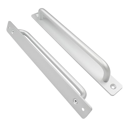 244mm/9.6" Barn Door Handle Pull, 2 Pcs | Aluminum Alloy, Length: 9.6" Silver