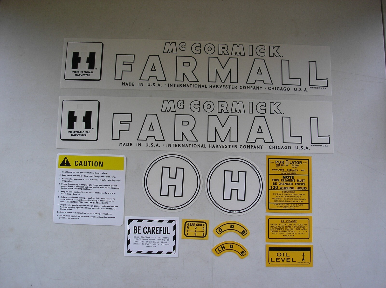 NEW DECAL SET McCORMICK FITS IH FARMALL H TRACTORS 1945-1952  MYLAR /  #0778