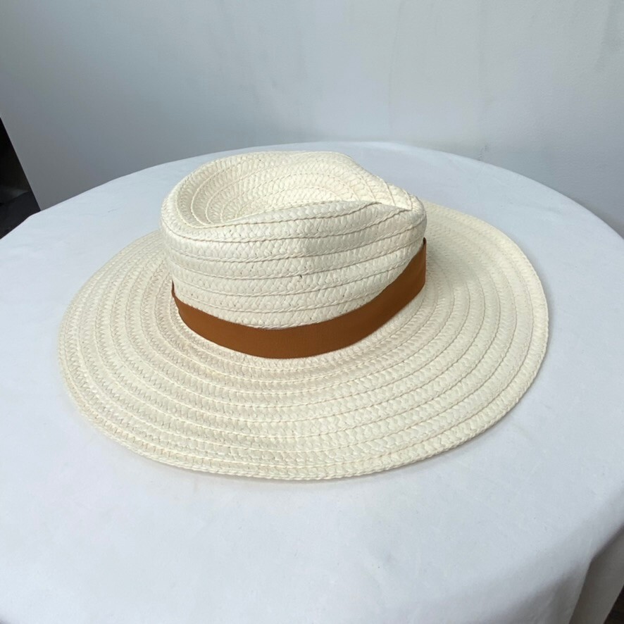 Madewell Women's $40 Packable Braided Straw Hat Antique Cream Size M/L MD832