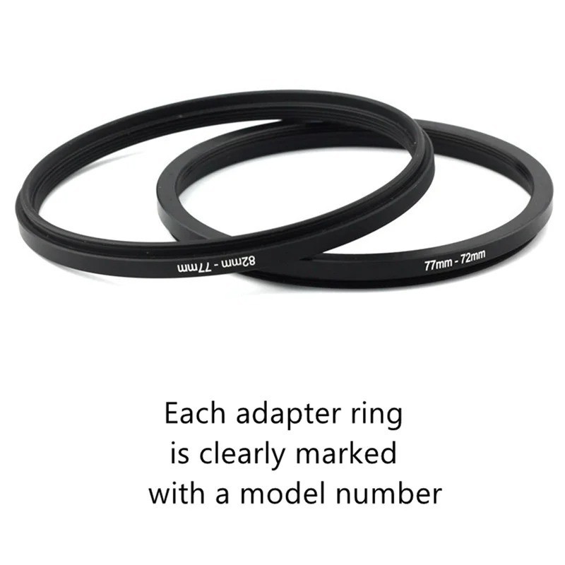 18 Pcs Filter Ring Adapter Set Lens Metal Stepping Rings Step Up Down Lenses