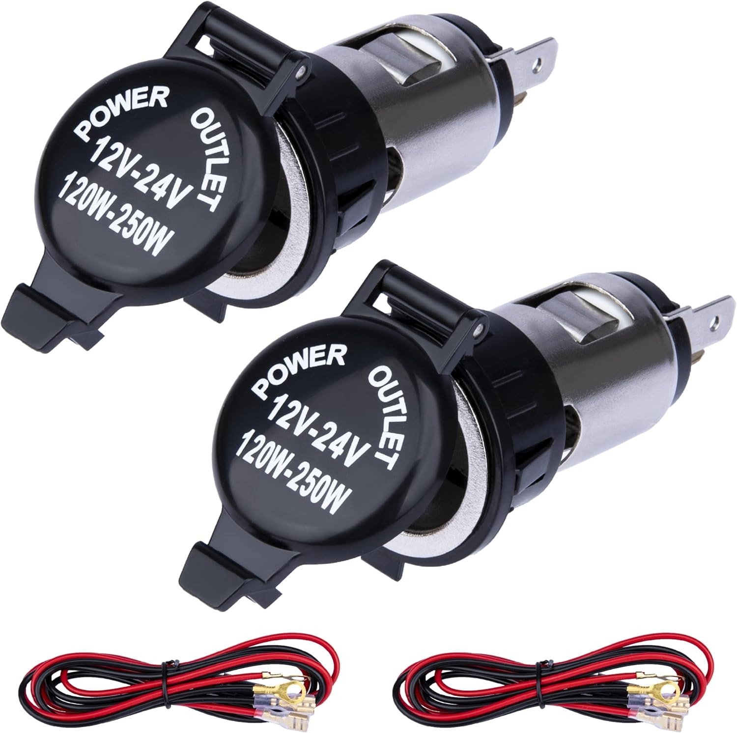2 PCS Car Cigarette Lighter Socket, Cigarette Lighter Replacement | 12 Volt F...