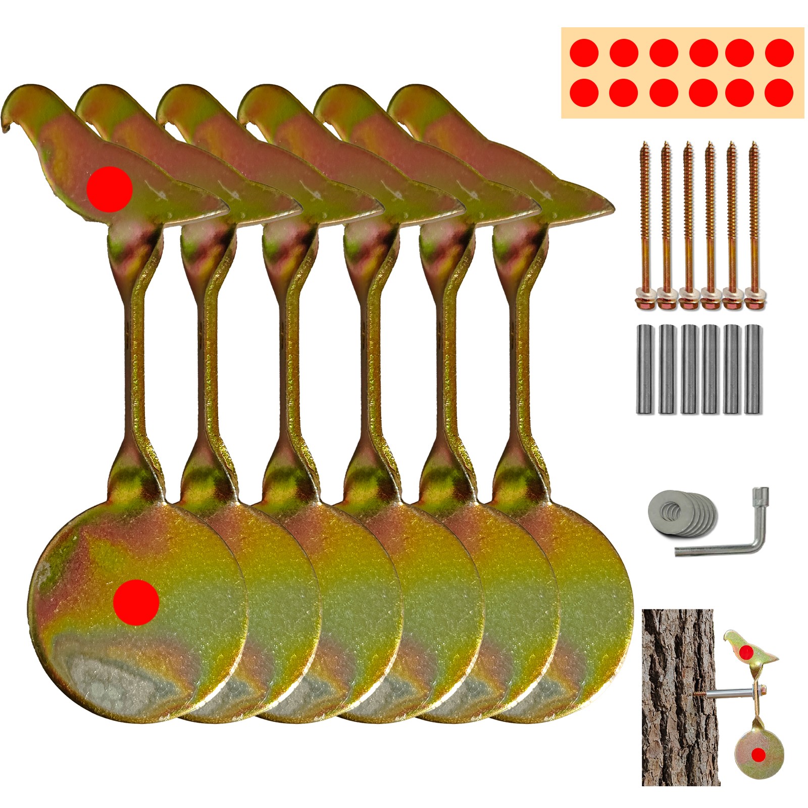 6PCS Spinner Targets Resetting Target Air Gun Targets Practice Filed Shooting