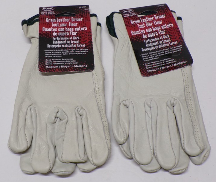 Lot of 2 pair Boss Grain Leather Driver Gloves Medium 4067M