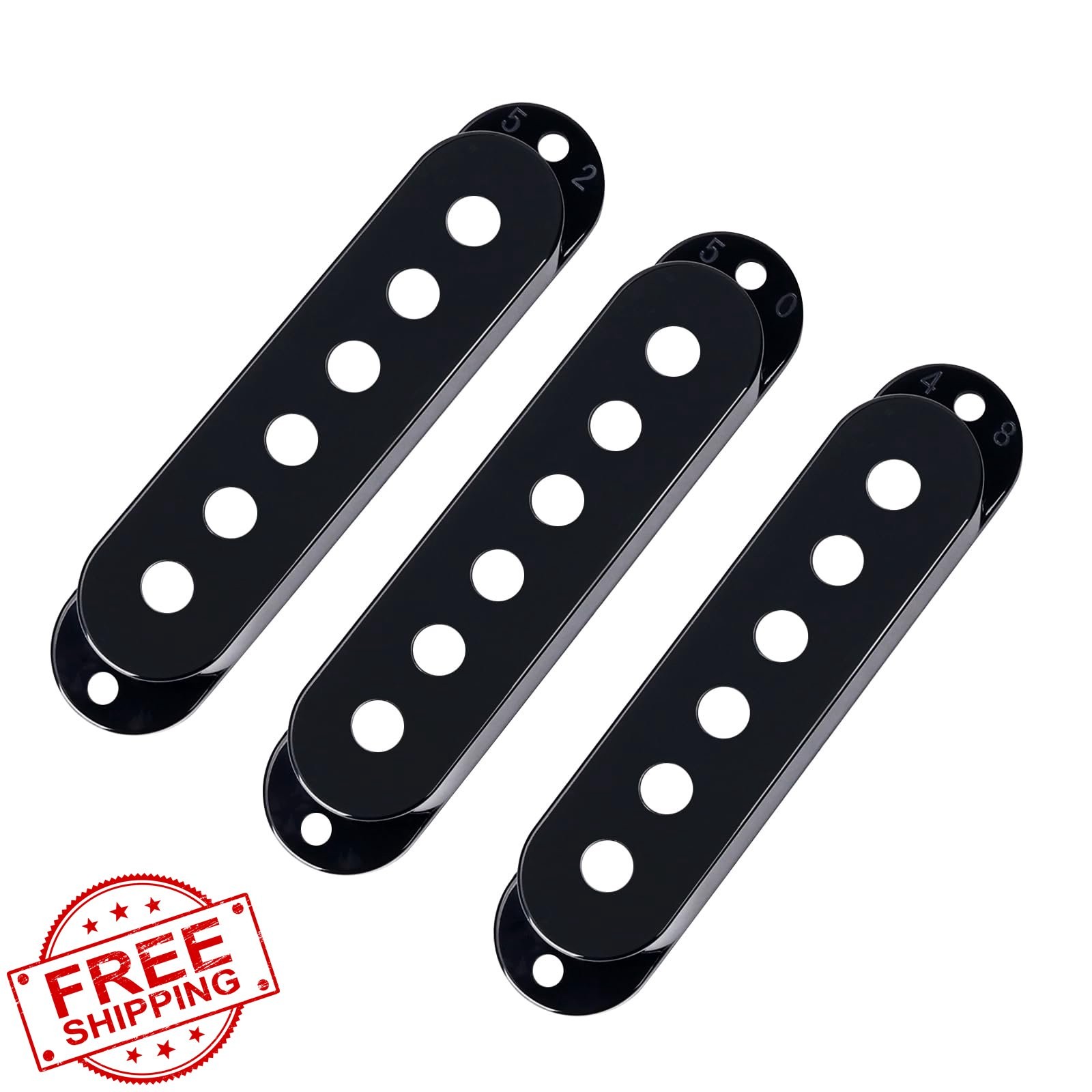 Banworks 3pc Black Single Coil Pickup Covers for Strat ST SQ Guitars