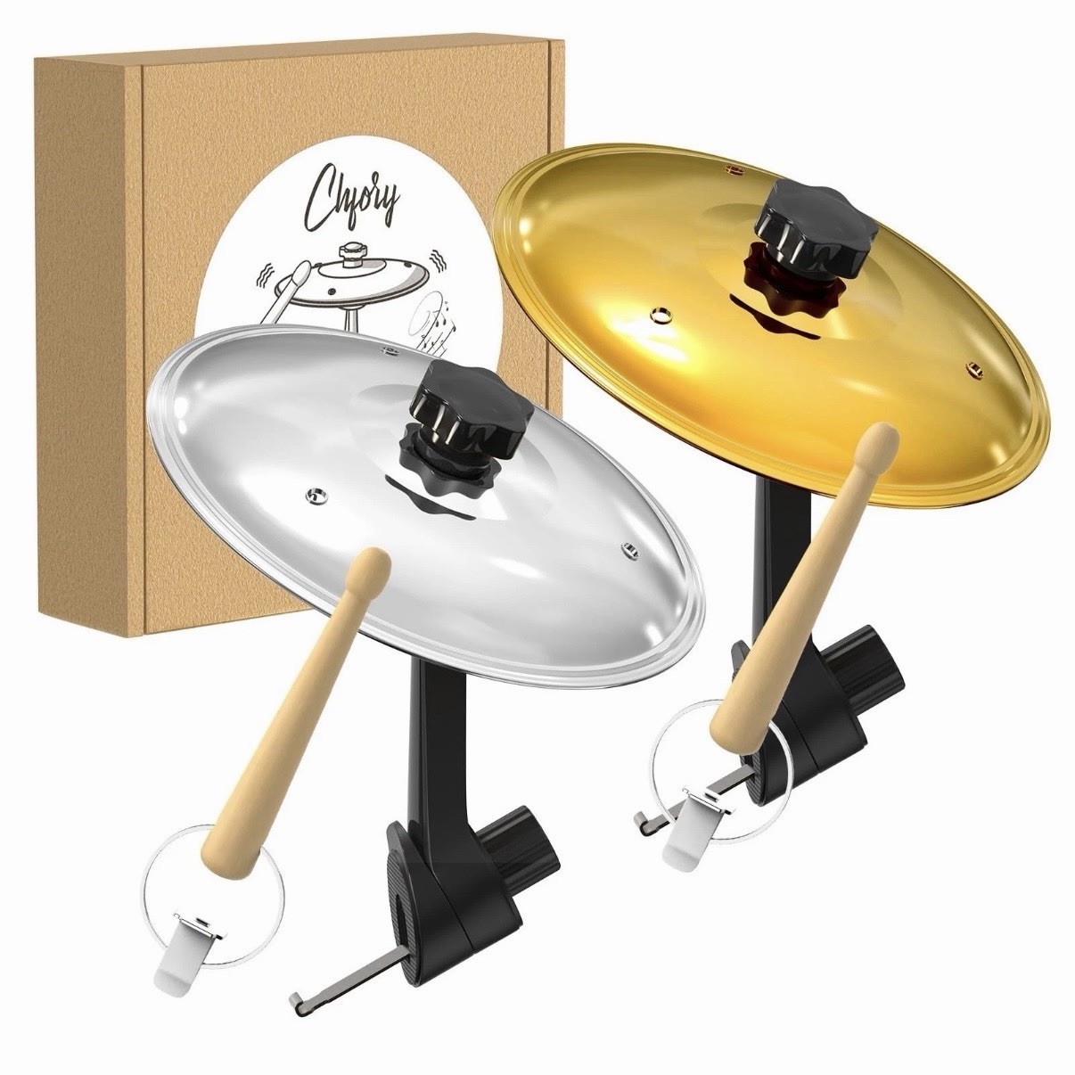 2 Pack Car Cymbal Air Vent Mini Drum Crash Cymbal Set + Drum Stick