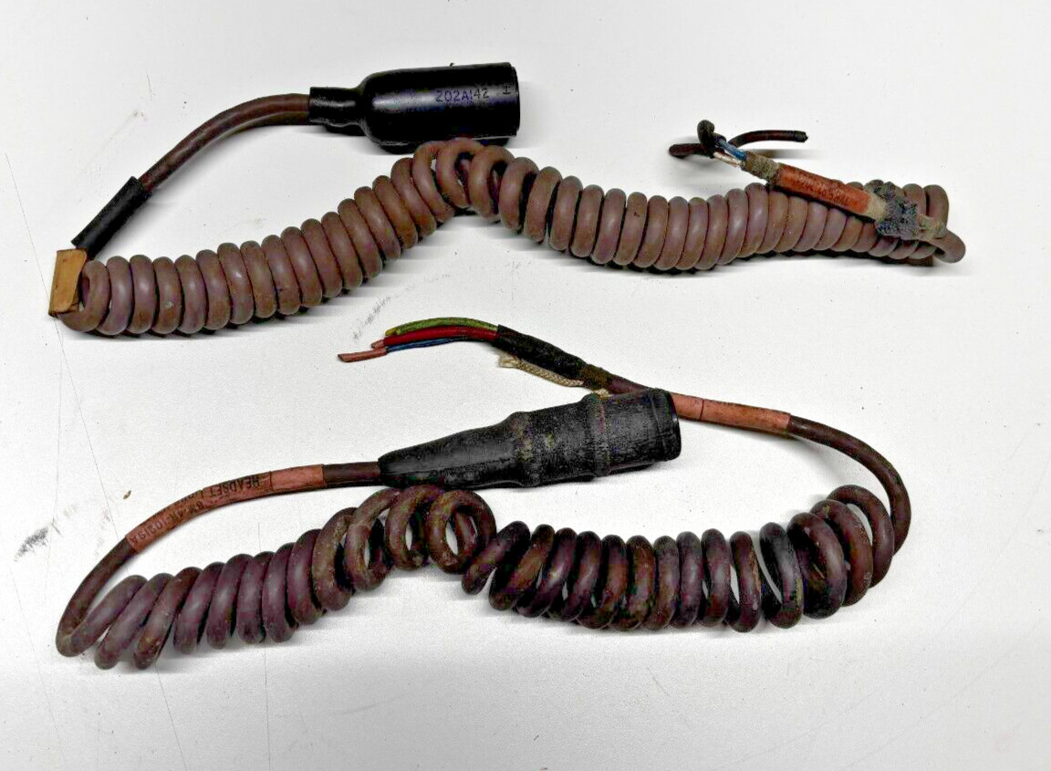 Aircraft Aviation Headset Coiled cords with Helicopter Headset u-174 receptacle