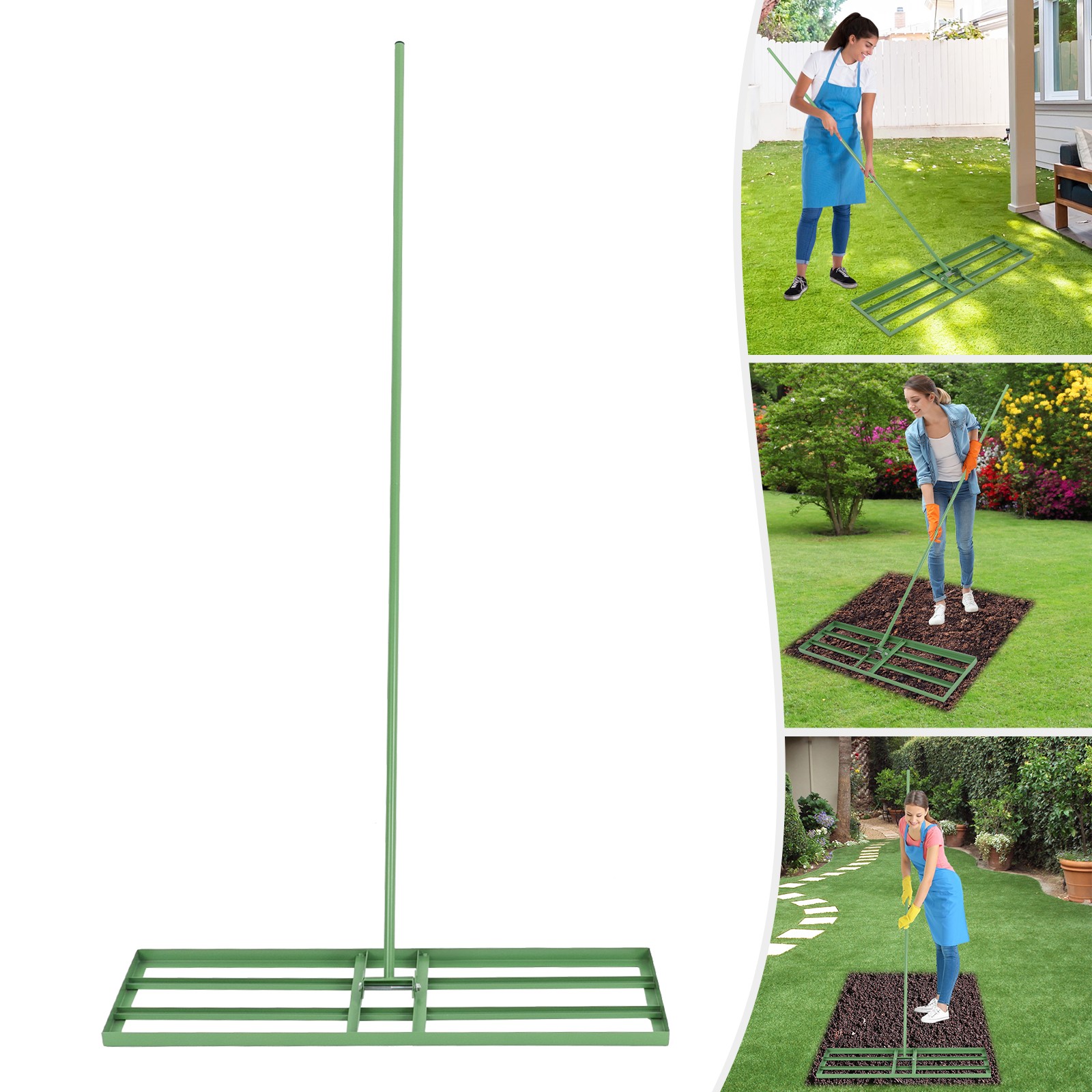 Lawn Leveling Rake 35.83*9.84 inch Lawn Leveler Tool With 5.74ft Handle